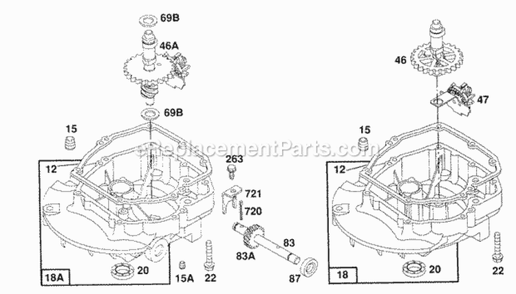 Sump Base Assemblies Diagram and Parts List for 123882-3420-01  Briggs and Stratton Engine